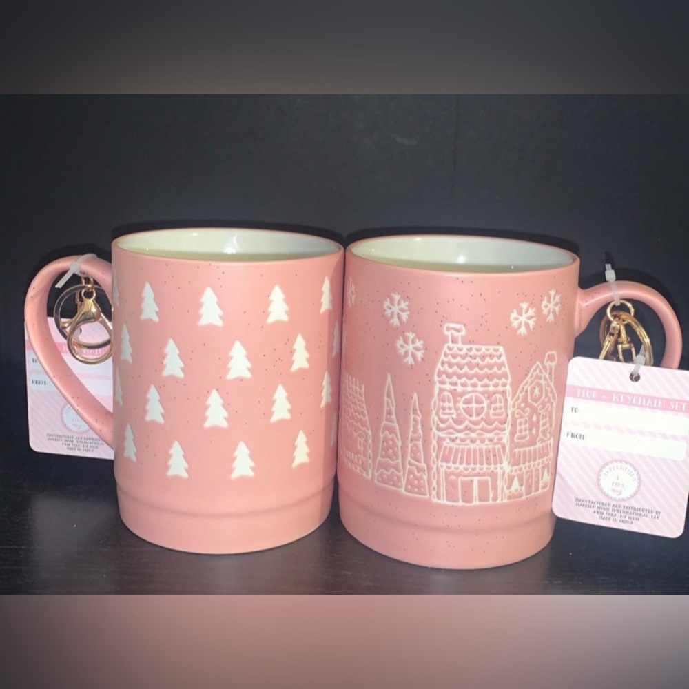 Pink Christmas Mugs